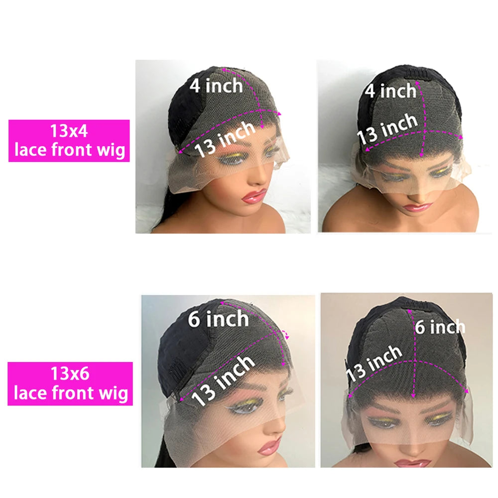 200% Density 13x6 HD Transparent Lace Frontal Human Hair Wig 40 44 Inch 13x4 Bone Straight Lace Front Wigs Human Hair For Women