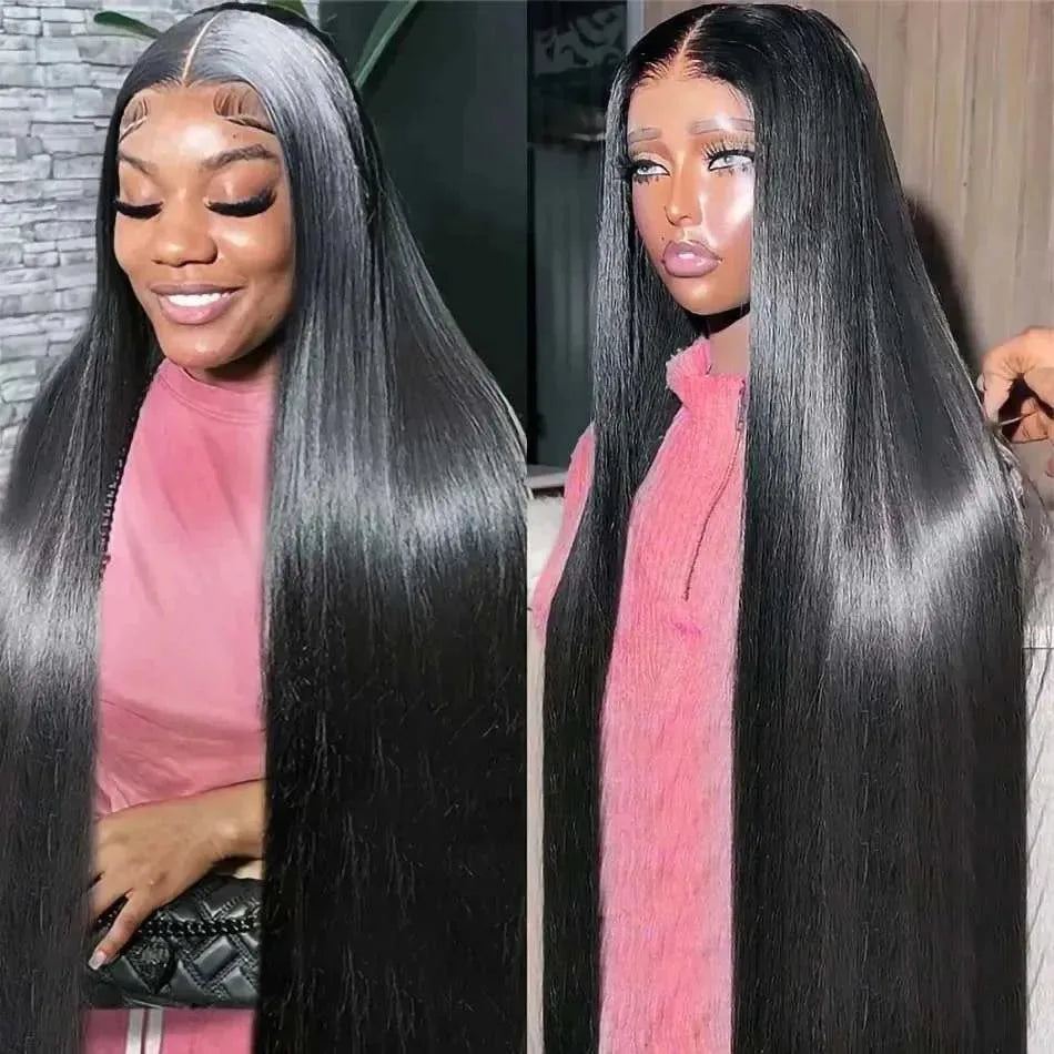 200% Density 13x6 HD Transparent Lace Frontal Human Hair Wig 40 44 Inch 13x4 Bone Straight Lace Front Wigs Human Hair For Women